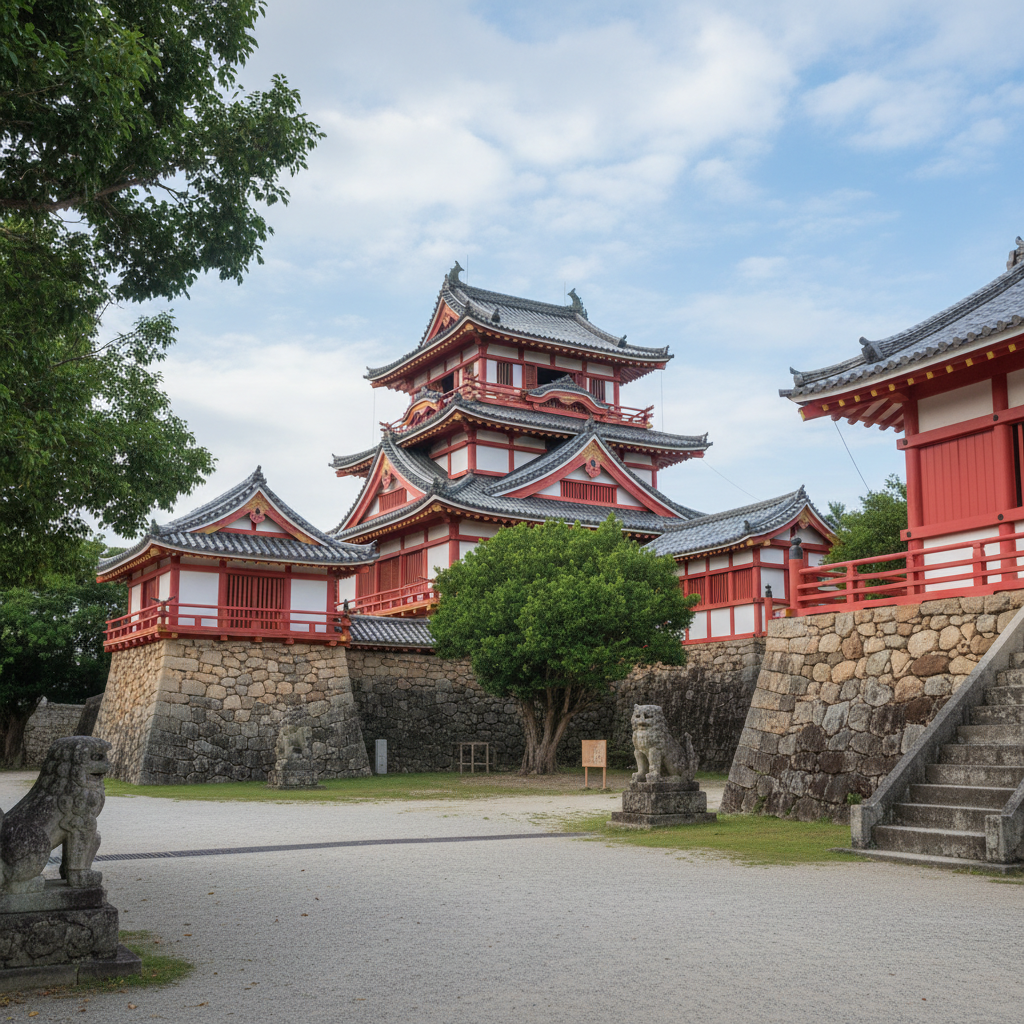 Du Lịch Okinawa: Kinh Nghiệm Tự Túc, Địa Điểm Vui Chơi và Chi Phí Chi Tiết 5 Lâu đài Shuri với kiến trúc độc đáo